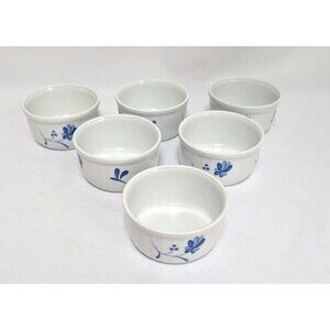 Lot 6 Royal Worcester Blue Bow Rammkin 6 OZ Retired